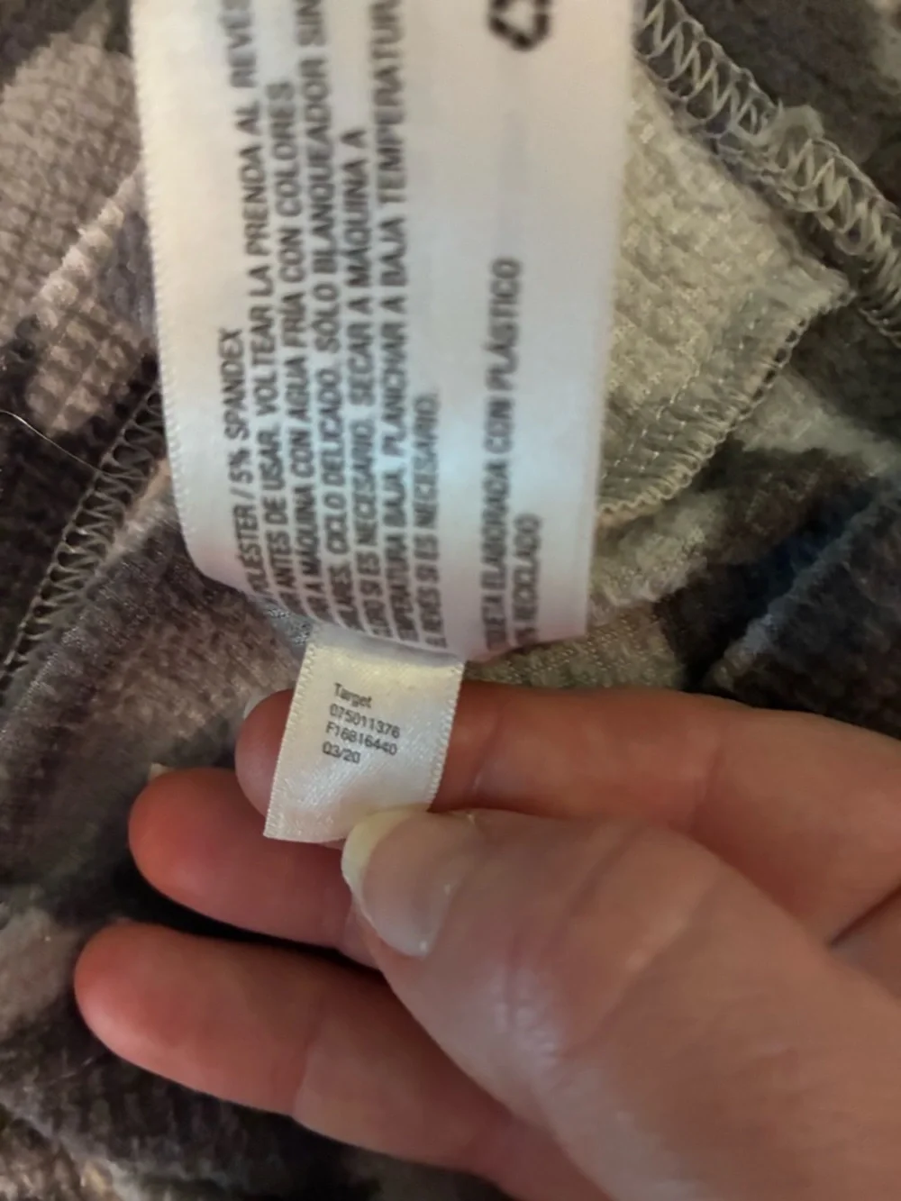 Cat & Jack Black and Gray Camo Thermal Pajama Set
